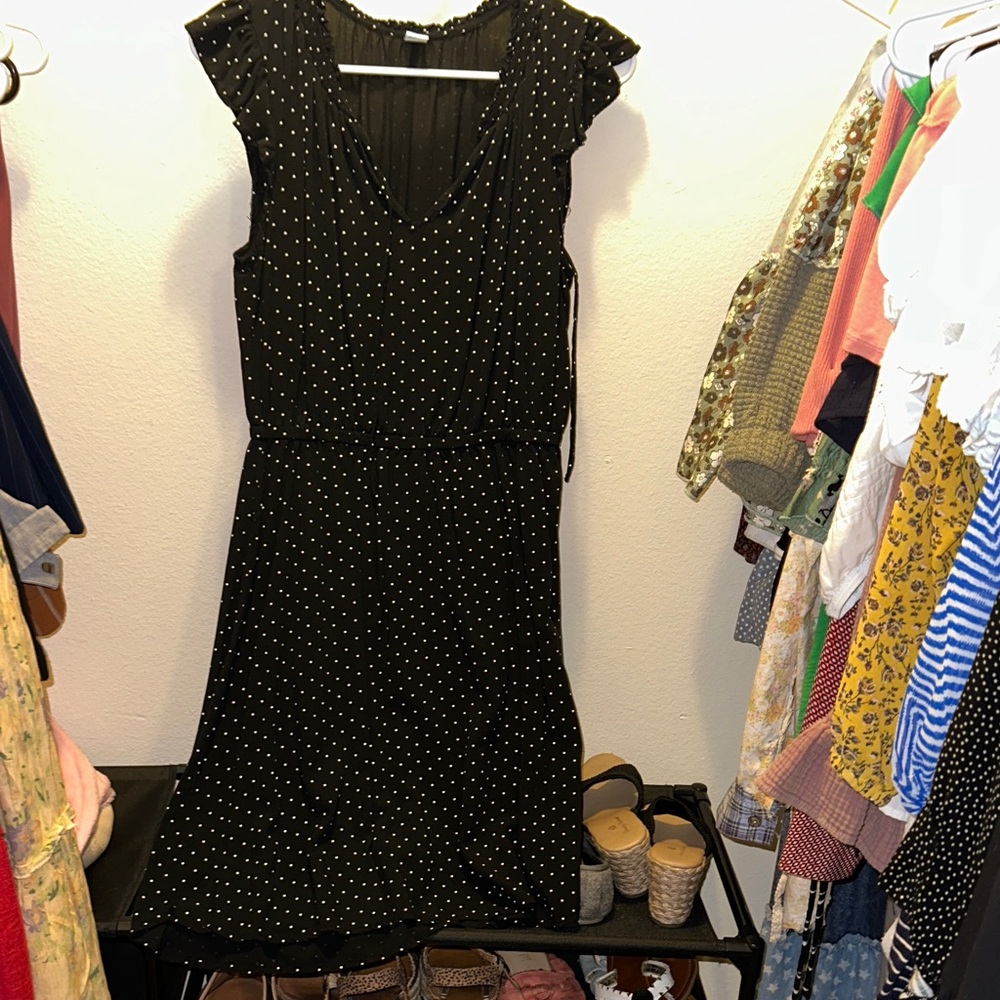 Old Navy Black Dress with White Dots